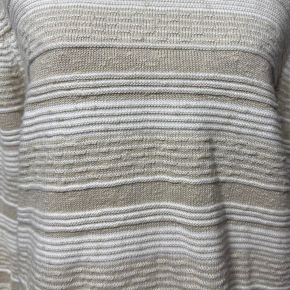Alfred Dunner Coastal Grandma Core Neutral White and Beige Sweater Preppy - Picture 2 of 5
